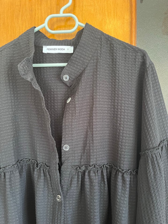 Kadın Siyah Gömlek - Görsel 2