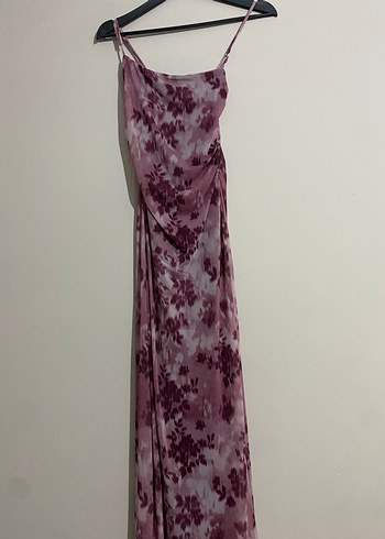 Stradivarius Mor Bağlamalı Uzun Elbise - Görsel 2