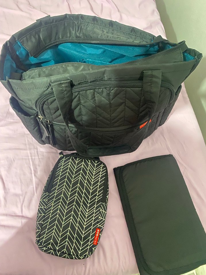 Skip hope siyah anne bebek bakım çantası - Görsel 4