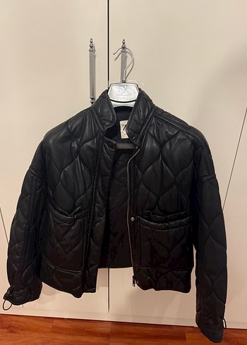 Siyah Kadın Deri Biker Ceket