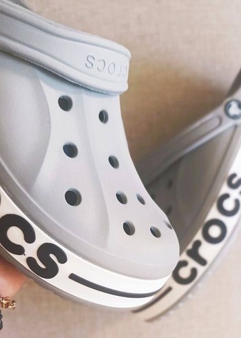 Gri Erkek Spor Sandalet Crocs Velcro - Görsel 4