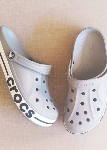 Gri Erkek Spor Sandalet Crocs Velcro - Görsel 5