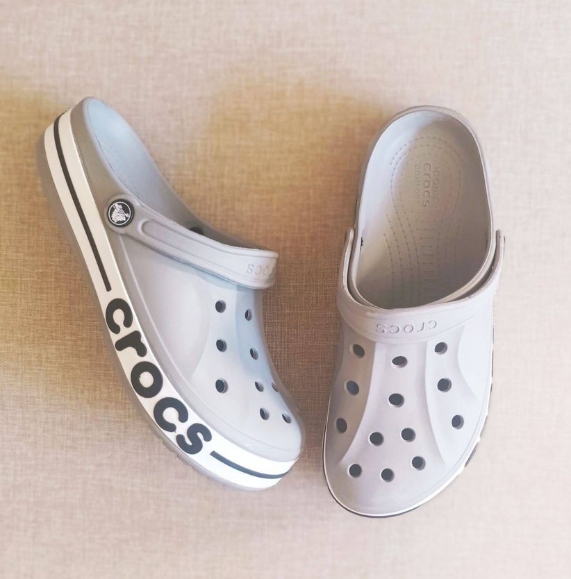 Gri Erkek Spor Sandalet Crocs Velcro - Görsel 5