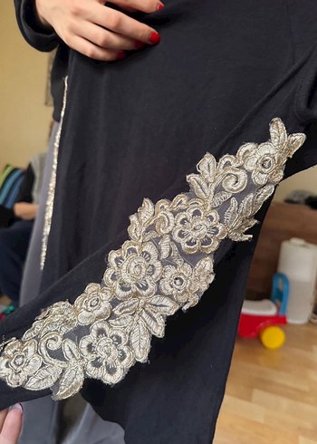 Dantel Detaylı Siyah Bohem Kadın Bluz - Görsel 2