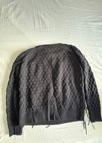 Siyah Örgü Salaş Kadın Kazak - Görsel 4