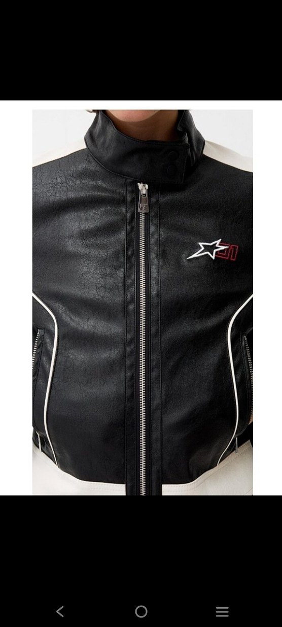 Kadın Siyah Deri Kemerli Ceket - Görsel 3