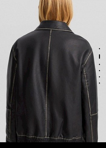 Siyah Deri Kemerli Günlük Ceket - Görsel 4