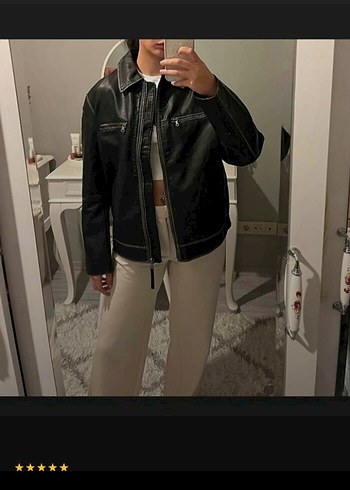 Siyah Deri Kemerli Günlük Ceket - Görsel 2