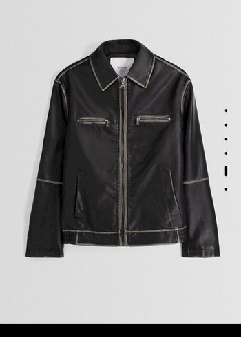 Siyah Deri Kemerli Günlük Ceket - Görsel 6