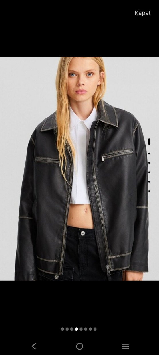 Siyah Deri Kemerli Günlük Ceket - Görsel 5