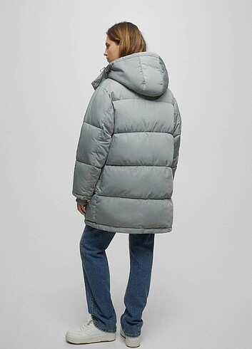 Pull and Bear Harika pull and bear kapitone uzun kaban