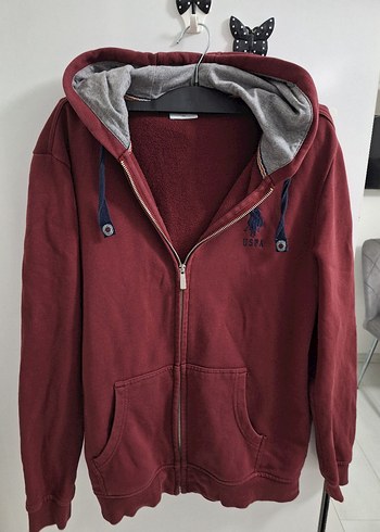 Bordo Fermuarlı Sweatshirt
