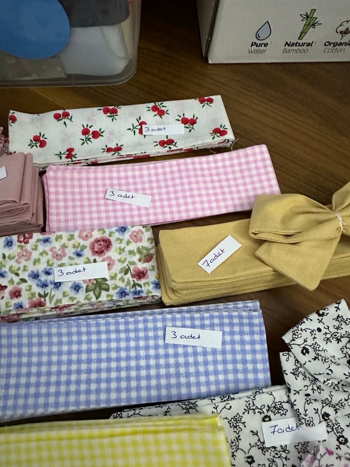 Çiçek Desenli ve Ekose Çocuk Saç Bantları - Görsel 2