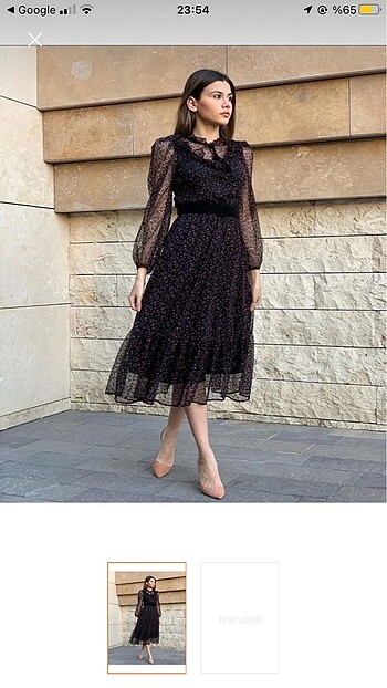 Sifon astarlı cicekli elbise