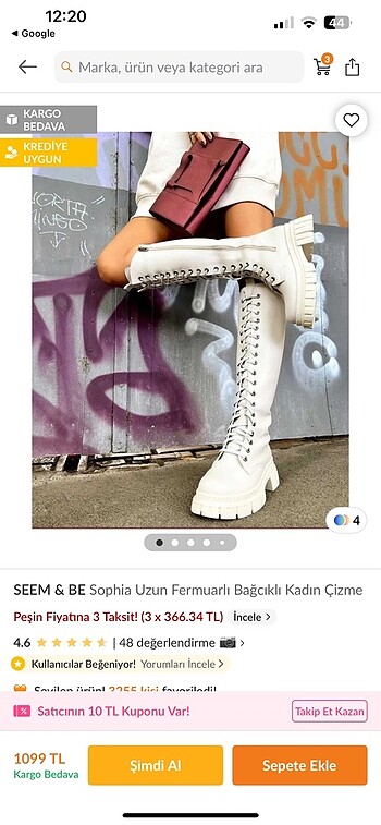 Krem cizme bagcıklı