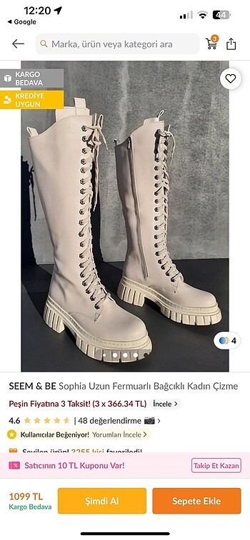 Diğer Krem cizme bagcıklı