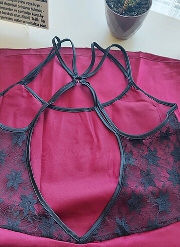 xl Beden bordo Renk Doremi l Xl beden saten gecelik