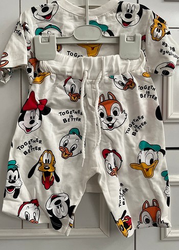 Renkli Baskılı Beyaz Çocuk takım - Görsel 2