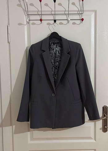 Gri Kadın Blazer Ceket