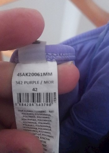 Mor Drapeli Askılı Kadın Mayo - Görsel 5