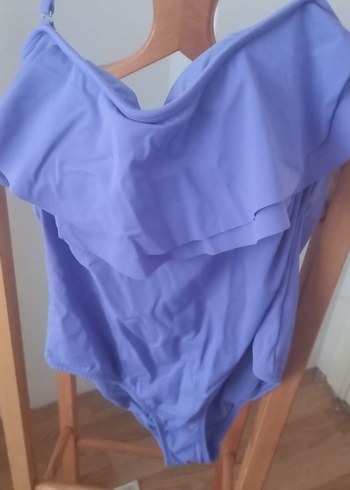 Mor Drapeli Askılı Kadın Mayo - Görsel 3