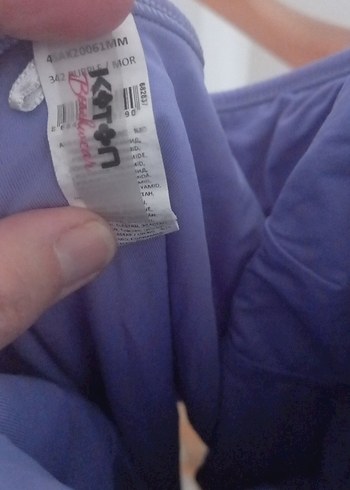 Mor Drapeli Askılı Kadın Mayo - Görsel 4