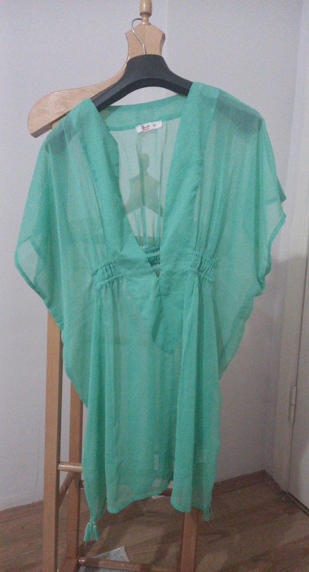 Bohem V Yakalı Turkuaz  Pareo - Görsel 2