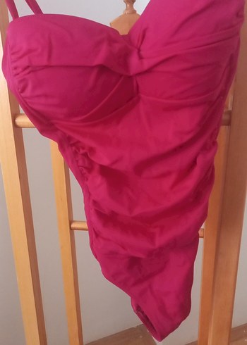 Pembe Drapeli Kadın Mayo - Görsel 2