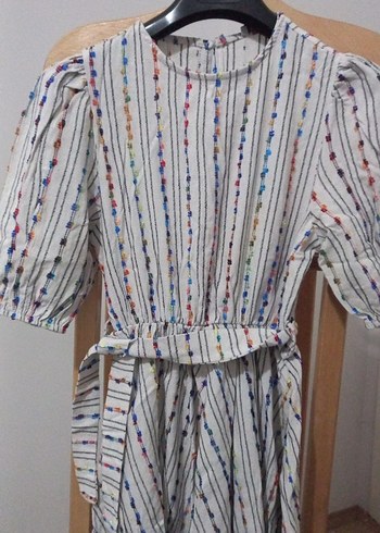 Nakışlı, Kuşaklı Bohem Elbise - Görsel 2