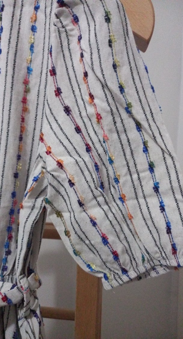 Nakışlı, Kuşaklı Bohem Elbise - Görsel 3