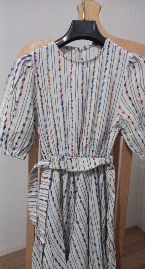 Nakışlı, Kuşaklı Bohem Elbise - Görsel 2