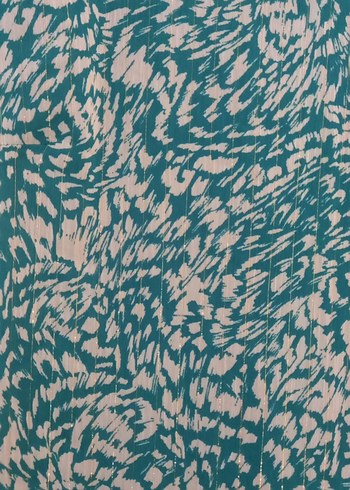 Turkuaz V Yaka Midi Elbise - Görsel 5