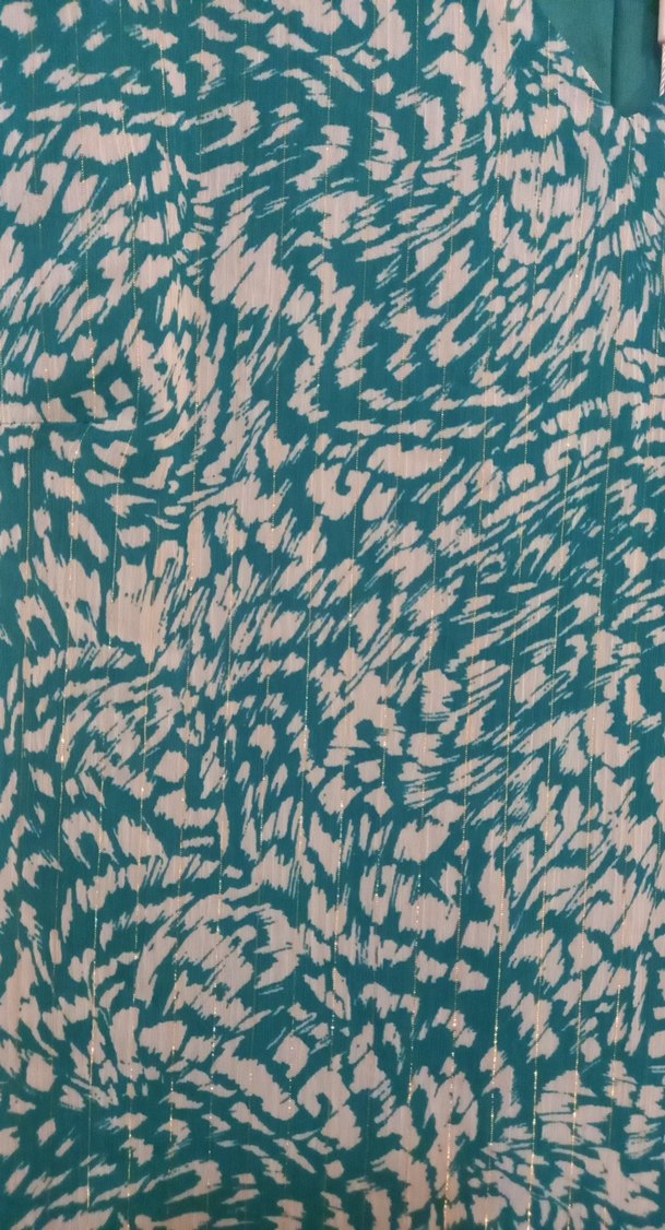 Turkuaz V Yaka Midi Elbise - Görsel 5