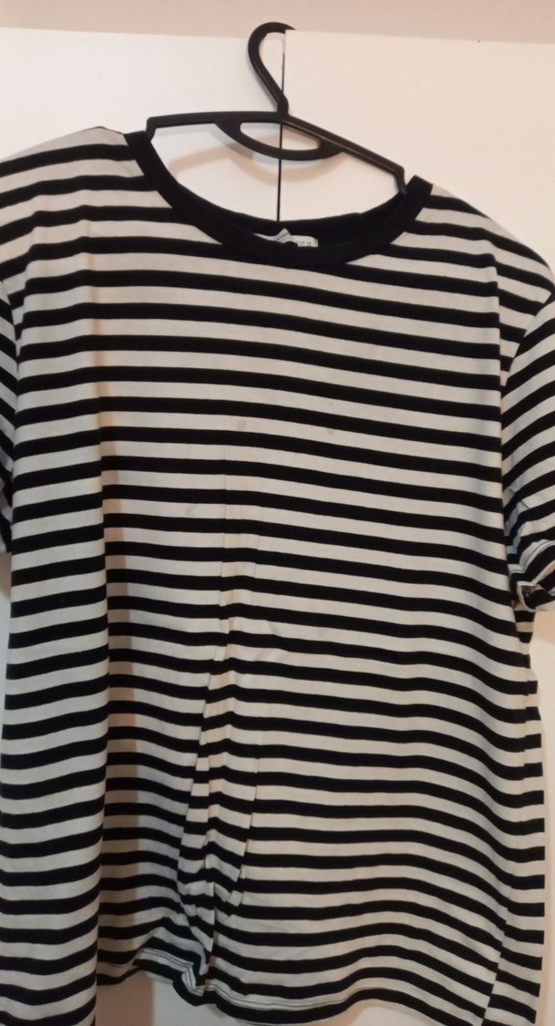 ÜCRETSİZDİR Siyah çizgili Tişört - Görsel 5
