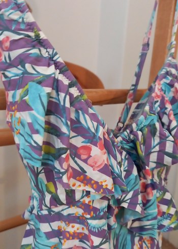 Çok Renkli Bağlamalı Fırfırlı Penti Mayo - Görsel 8