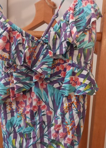 Çok Renkli Bağlamalı Fırfırlı Penti Mayo - Görsel 6