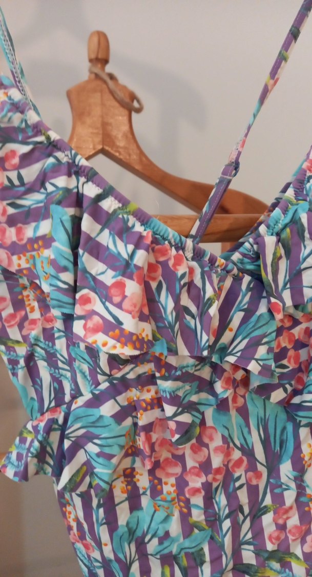 Çok Renkli Bağlamalı Fırfırlı Penti Mayo - Görsel 5