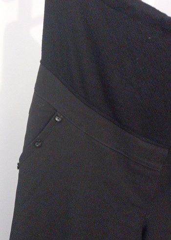 Siyah Düğmeli Hamile Pantolonu - Görsel 3