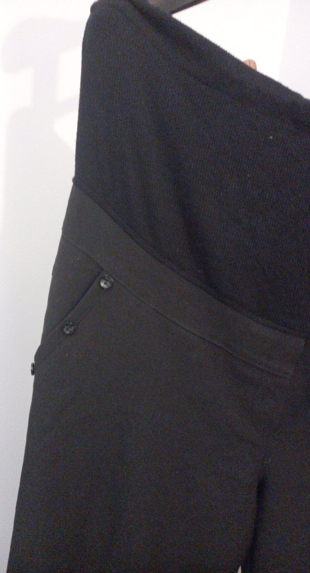 Siyah Düğmeli Hamile Pantolonu - Görsel 3