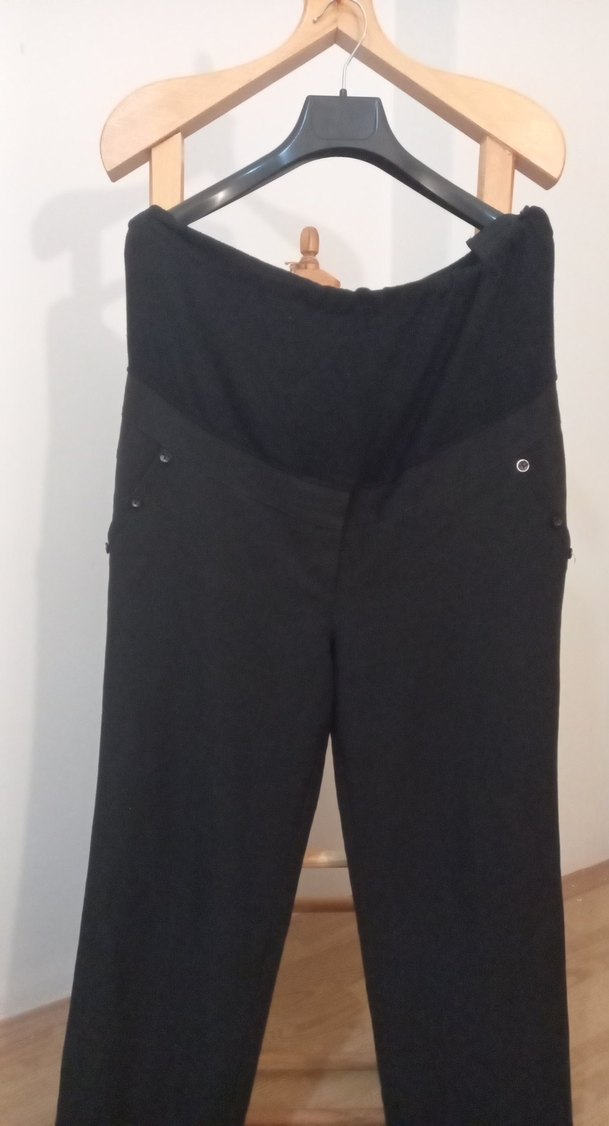 Siyah Düğmeli Hamile Pantolonu - Görsel 2