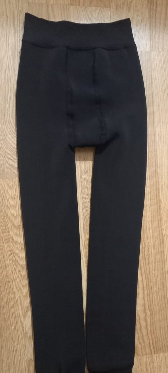 Siyah Kadın Polar Tayt Velcro Detaylı - Görsel 2