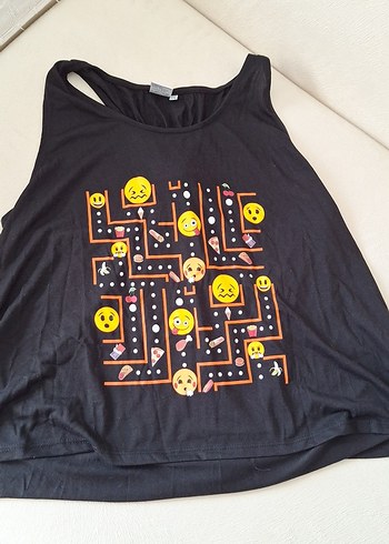 Siyah Baskılı Kadın Atlet - Görsel 2