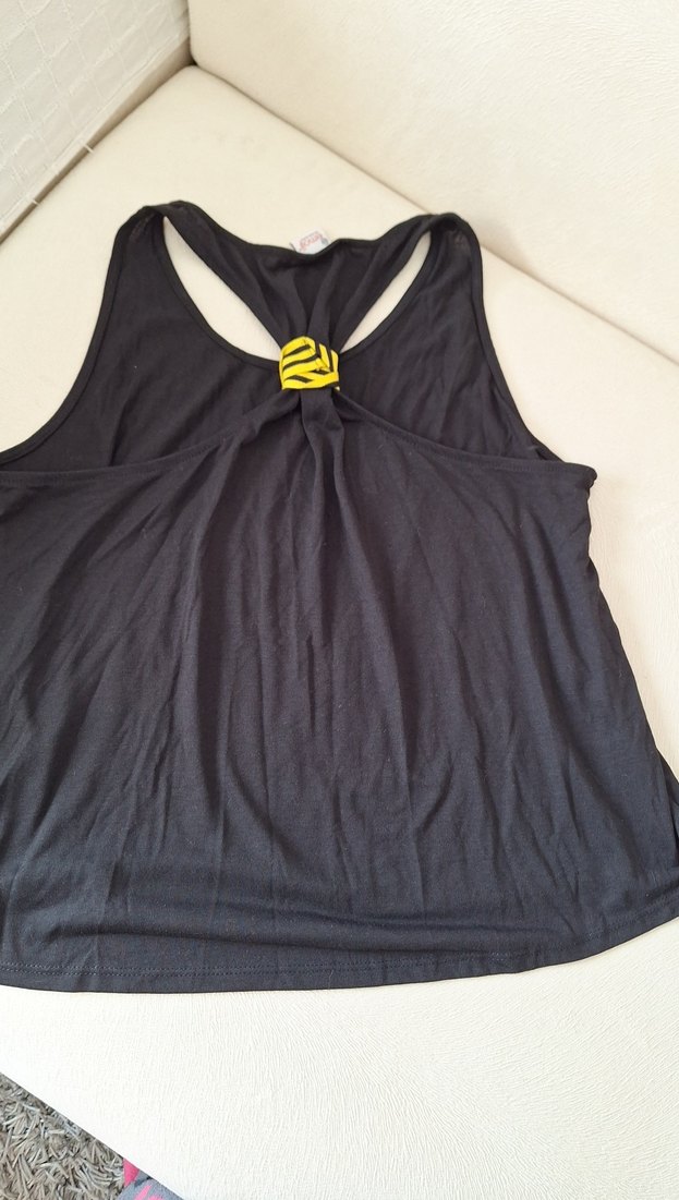 Siyah Baskılı Kadın Atlet - Görsel 4