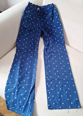 Düğmeli Lacivert Pamuk Kadın Piama - Görsel 2