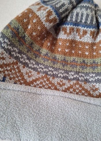 Bohem Tarz Gri Katlamalı Örgü Kadın Bere - Görsel 2