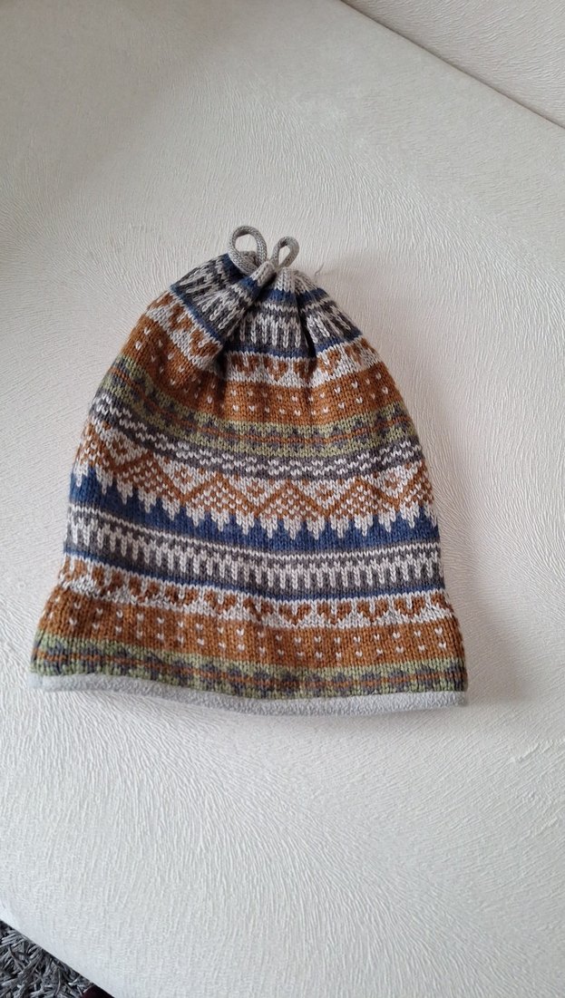 Bohem Tarz Gri Katlamalı Örgü Kadın Bere - Görsel 3