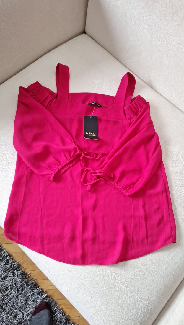 Pembe Askılı Kadın Bluz - Görsel 4