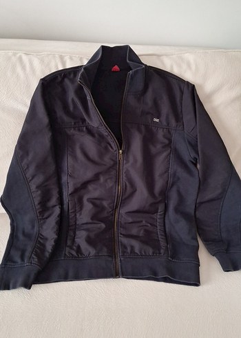 Erkek siyah  Yüksek Yakalı Fermuarlı Ceket - Görsel 2