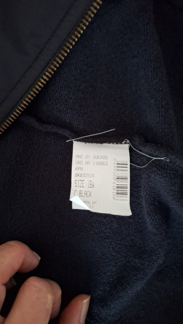 Erkek siyah  Yüksek Yakalı Fermuarlı Ceket - Görsel 5