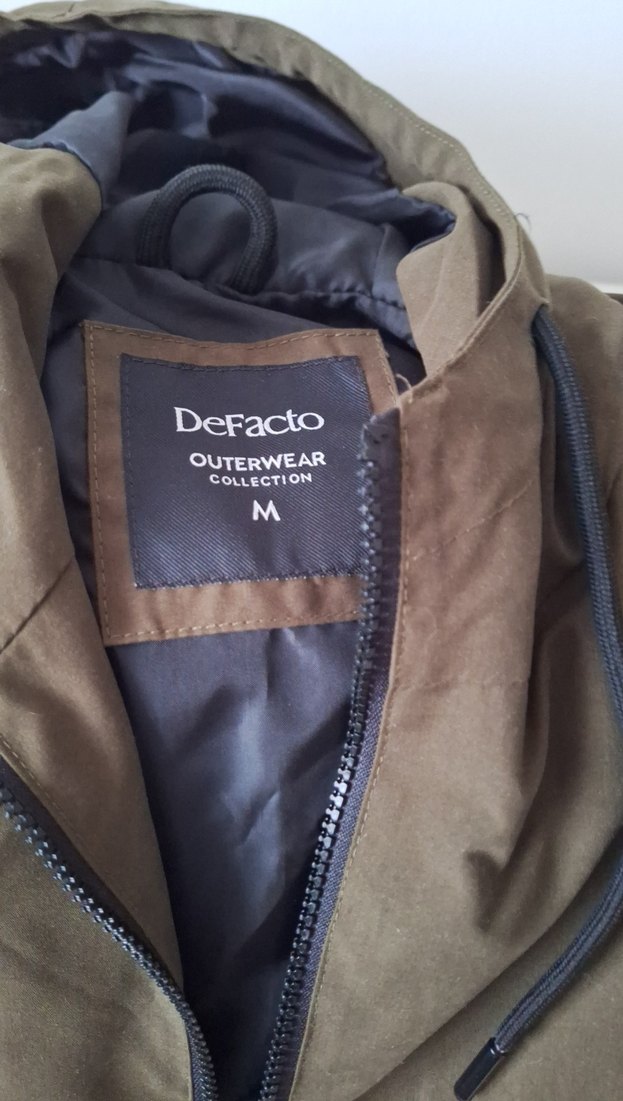 siyah haki sari Kapüşonlu  Yağmurluk - Görsel 2